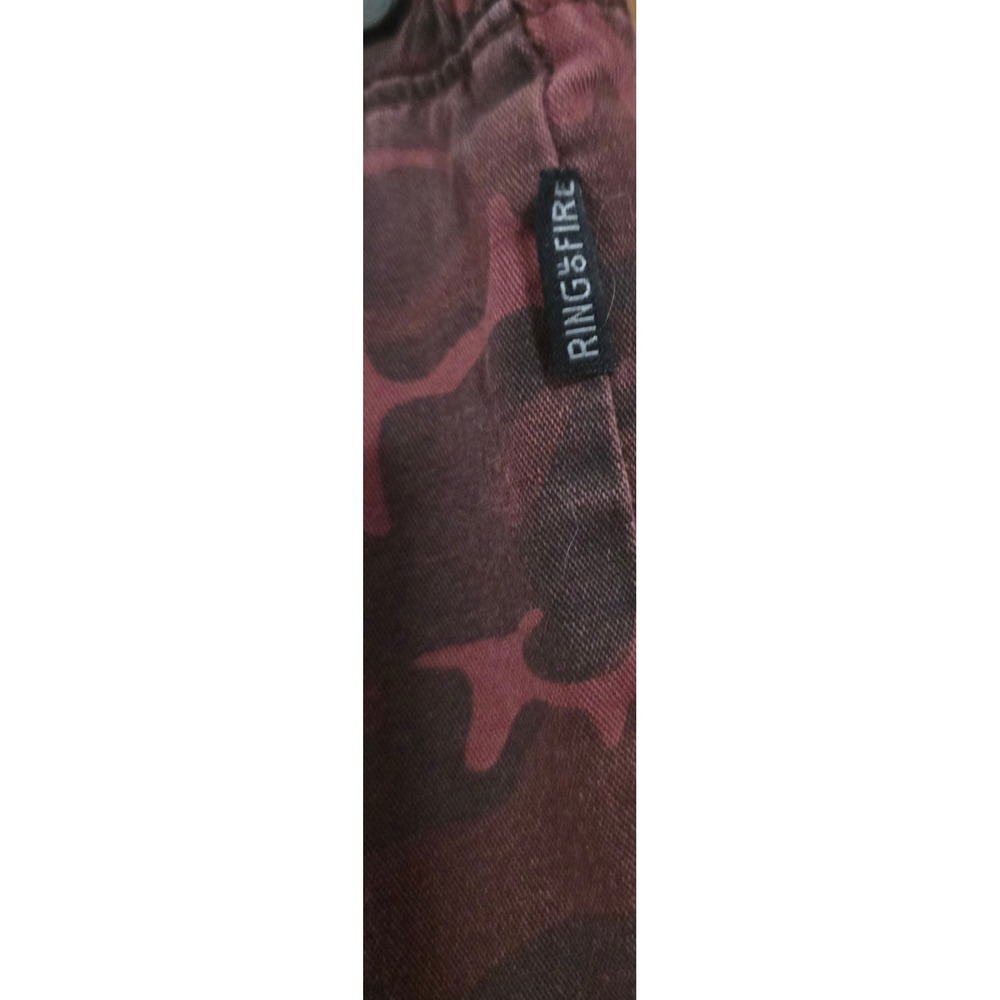Ring of Fire M Oxblood Camo Jogger Pants Burgundy Streetwear Grunge Skater - Picture 4 of 5
